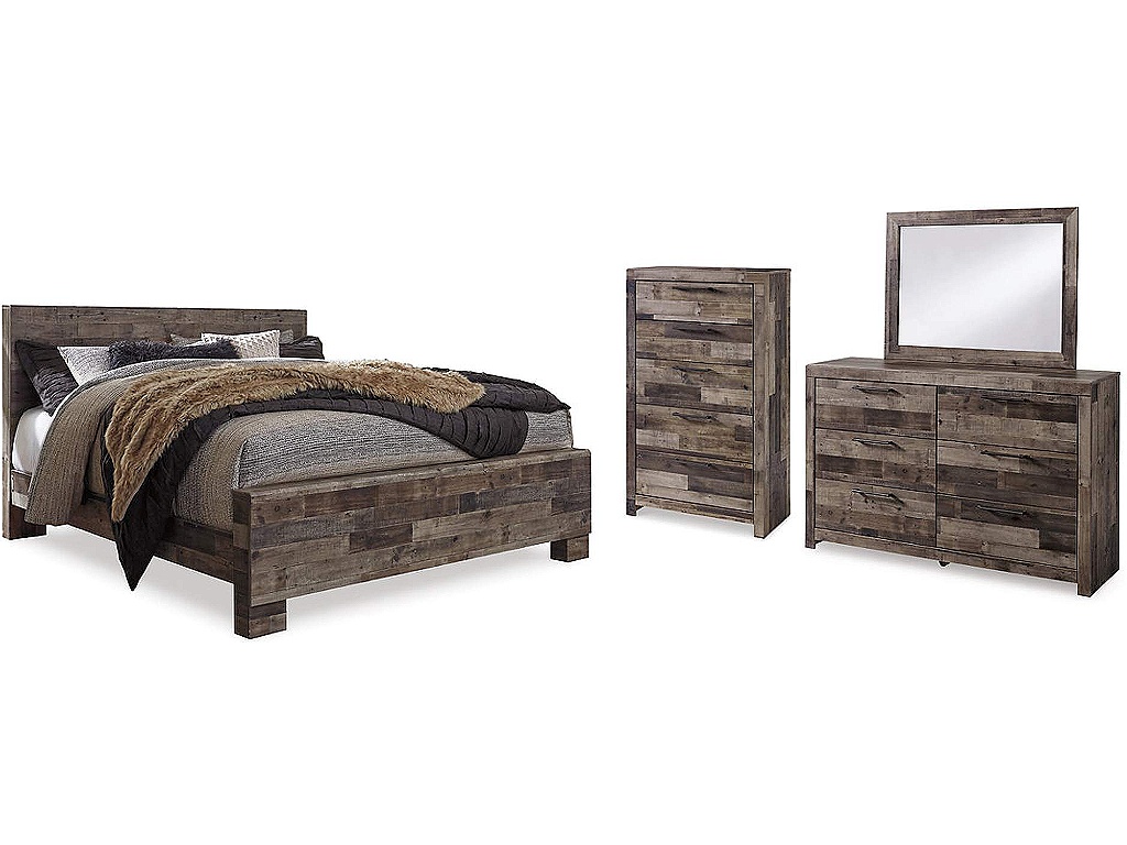 Derekson King Panel Bed, Dresser, Mirror and Chest - main image