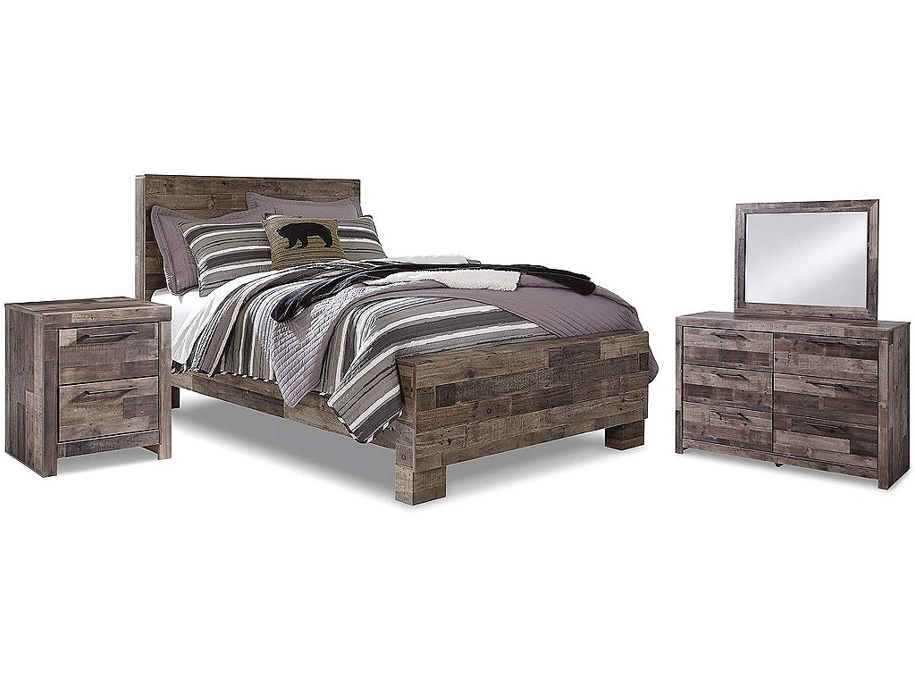 Derekson Full Panel Bed, Dresser, Mirror and Nightstand - main image