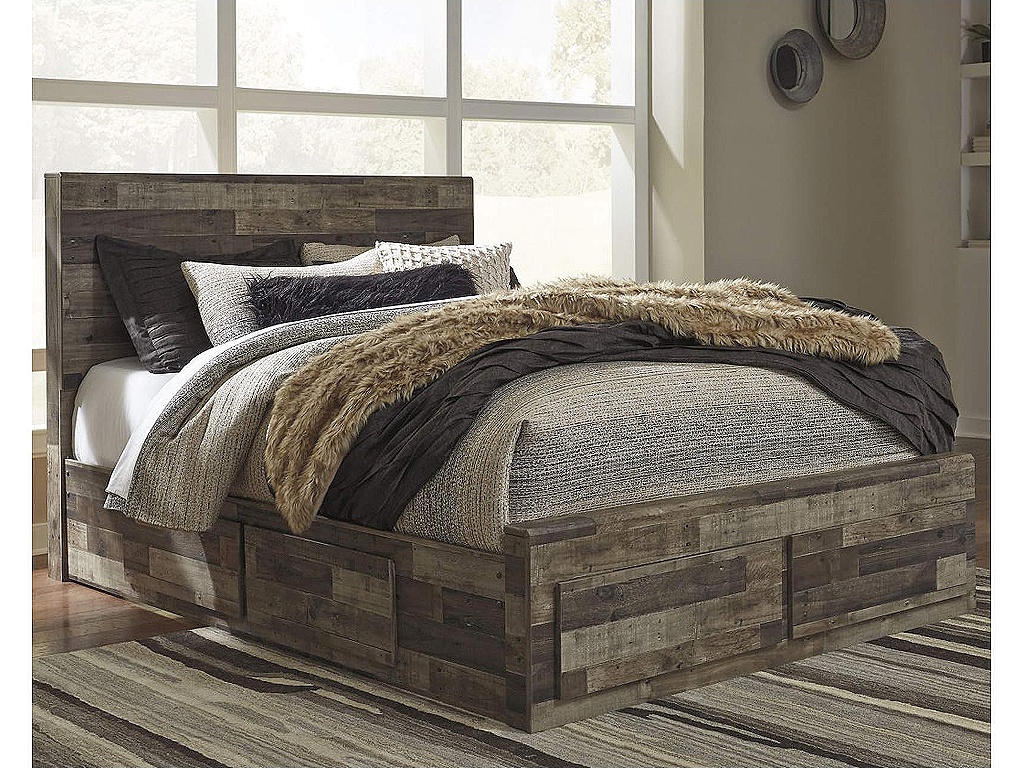 Derekson Queen Panel Bed with 4 Storage Drawers - image 1