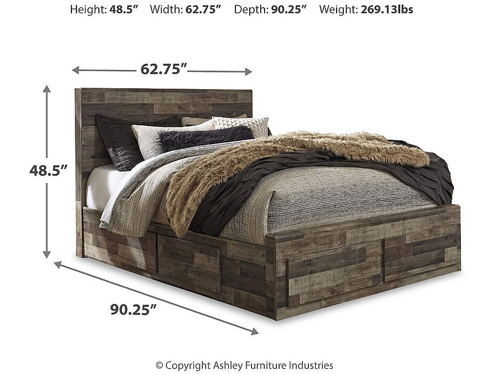 Derekson Queen Panel Bed with 4 Storage Drawers - image 3