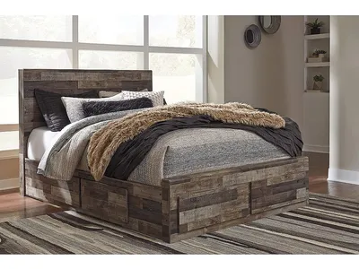 Derekson Queen Panel Bed with 6 Storage Drawers