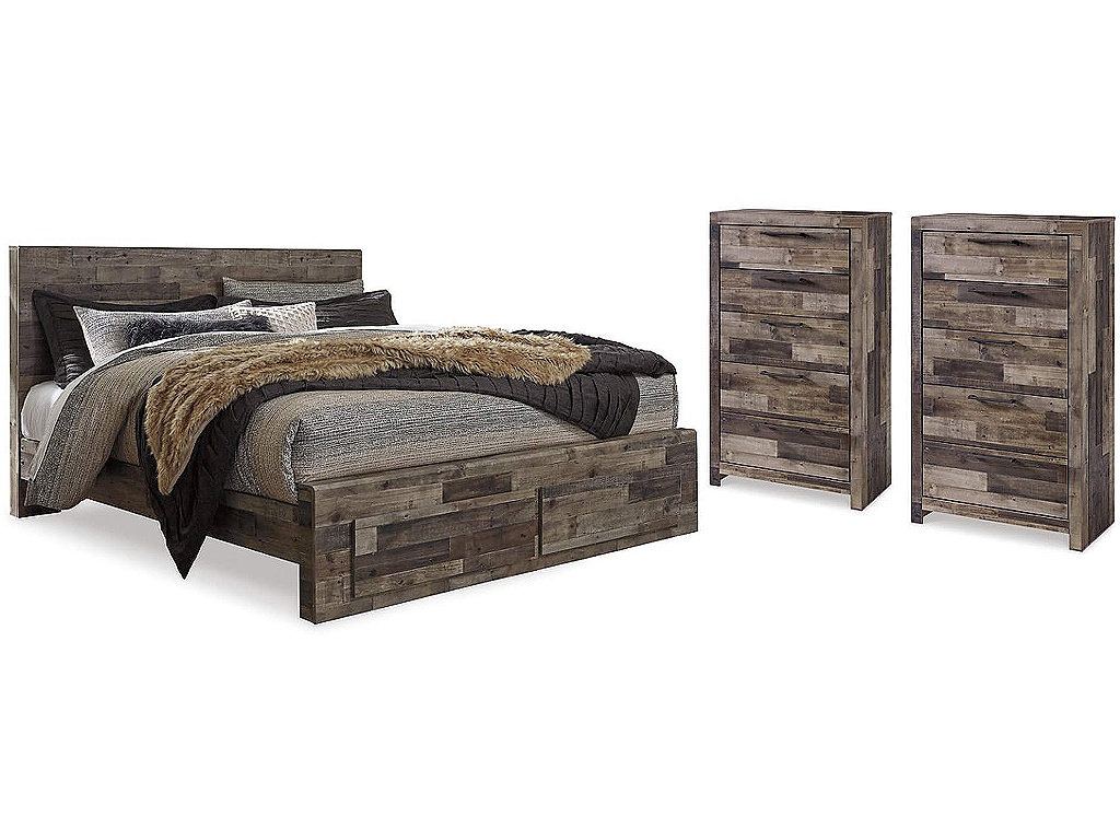 Derekson Queen Storage Bed and 2 Chests - main image