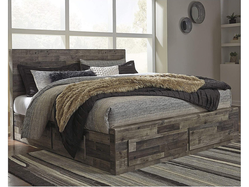 Derekson King Panel Bed with 4 Storage Drawers - image 1