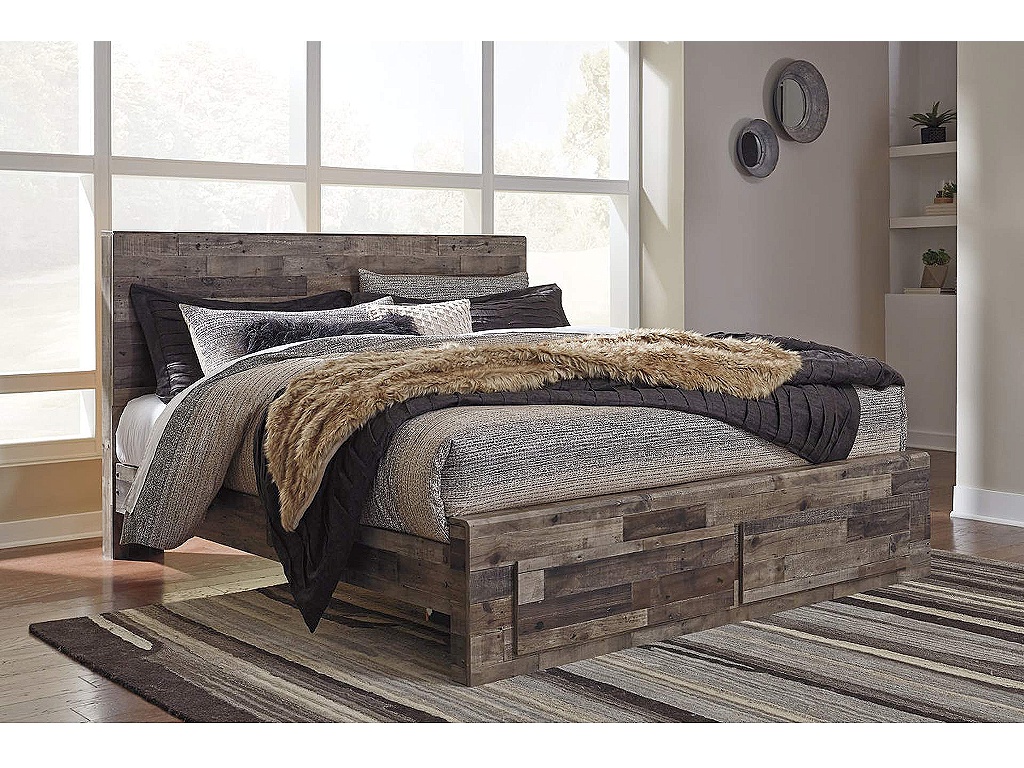 Derekson King Panel Bed with 2 Storage Drawers - image 1