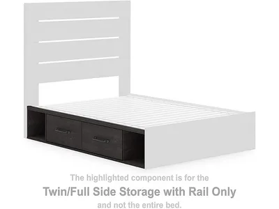 Hollivern Twin/Full Side Storage with Rail