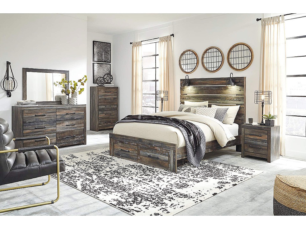 Drystan Queen Panel Bed with 2 Storage Drawers - image 2