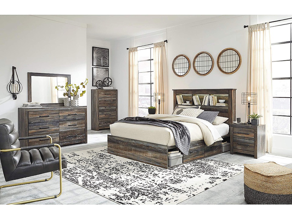 Drystan Queen Bookcase Bed with 2 Storage Drawers - image 4