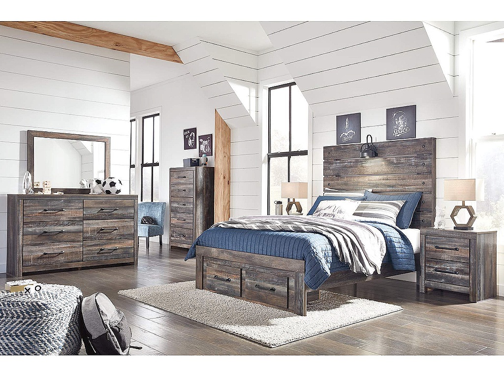 Drystan Full Panel Bed with 2 Storage Drawers - image 2