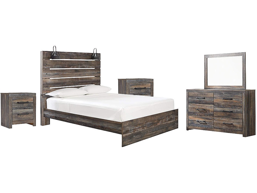 Drystan Queen Panel Bed, Dresser, Mirror and 2 Nightstands - main image