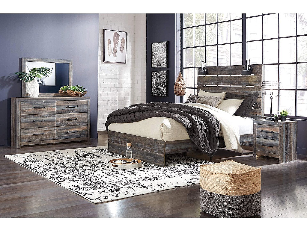 Drystan Queen Panel Bed, Dresser, Mirror and 2 Nightstands - image 1
