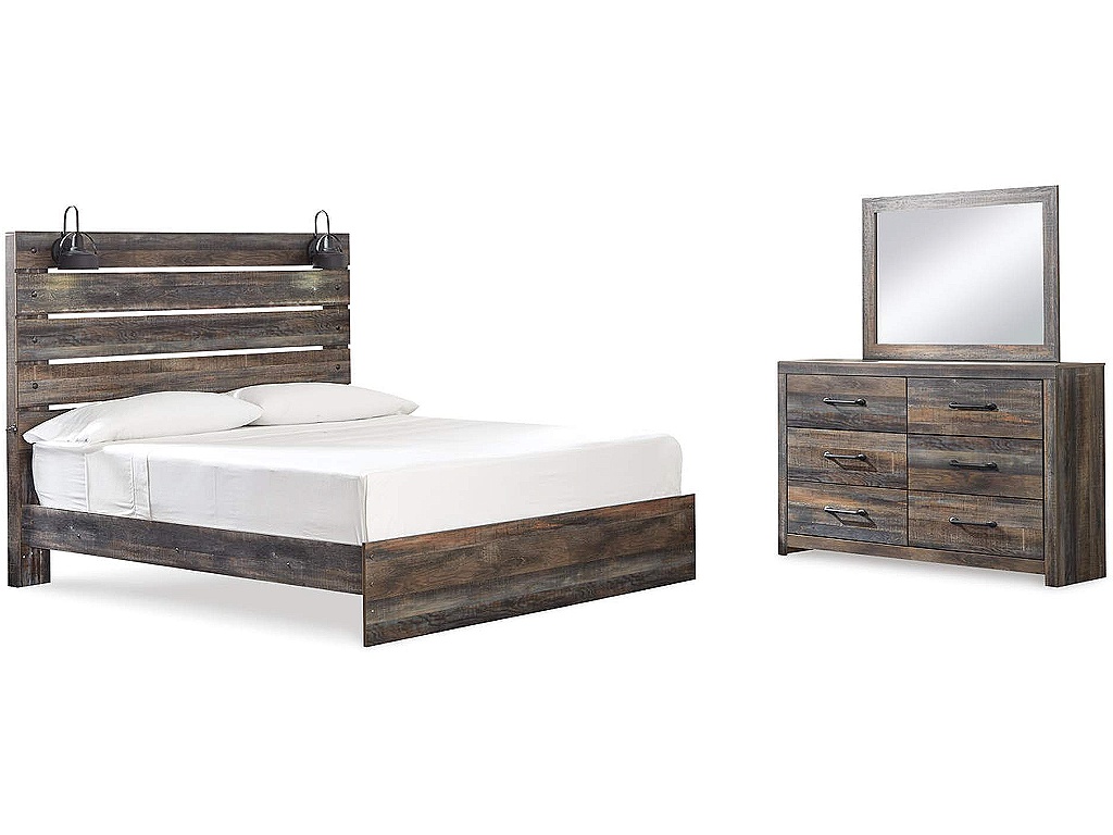 Drystan King Panel Bed, Dresser and Mirror - main image