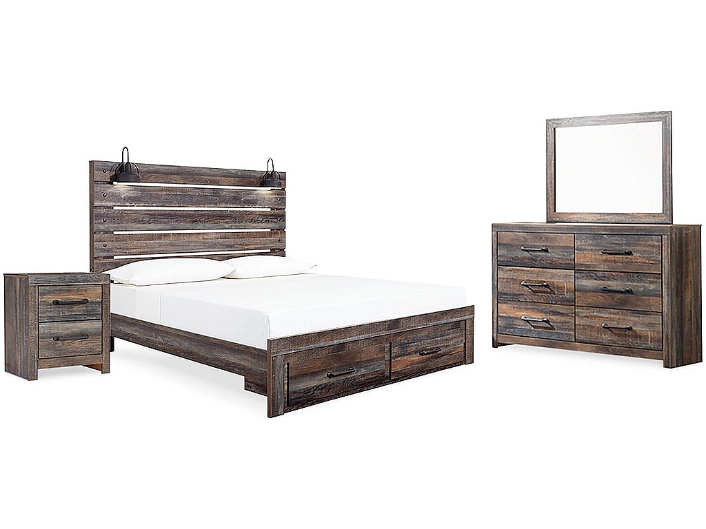 Drystan King Panel Storage Bed, Dresser, Mirror and Nightstand - main image
