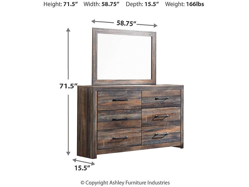 Drystan King Panel Bed, Dresser and Mirror - image 4