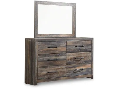 Drystan Queen Bookcase Storage Bed, Dresser, Mirror and 2 Nightstands