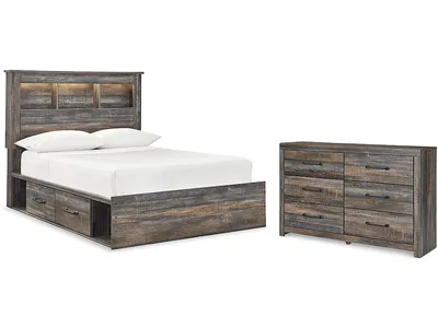 Drystan Full Bookcase Storage Bed and Dresser