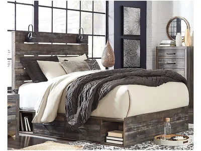 Drystan Queen Panel Bed with 4 Storage Drawers