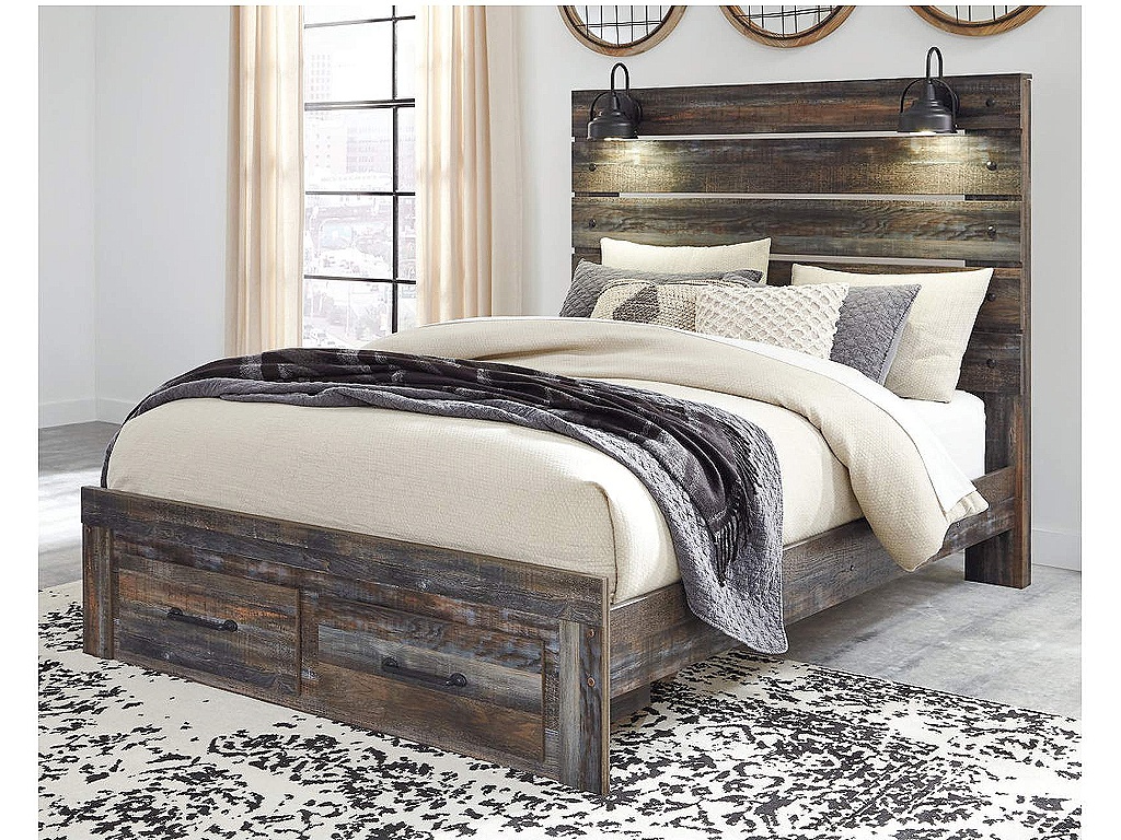 Drystan Queen Panel Bed with 2 Storage Drawers - image 1