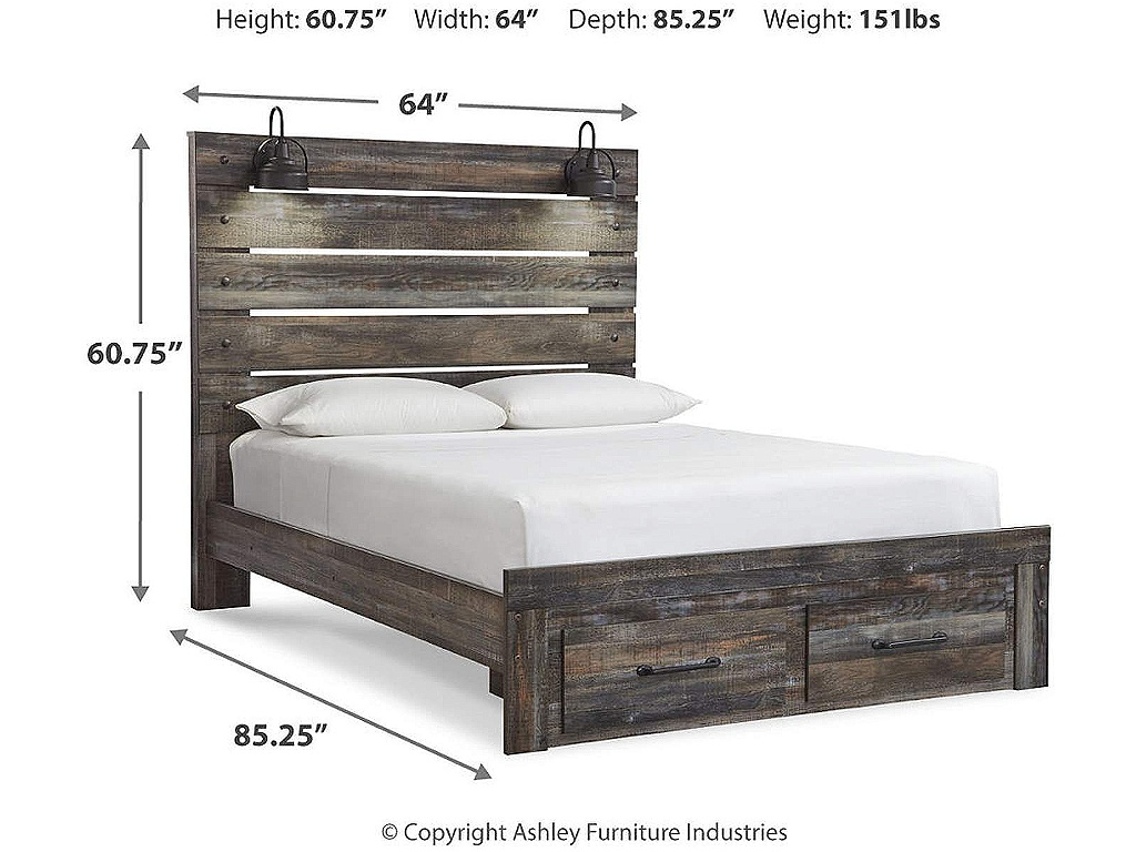 Drystan Queen Panel Bed with 2 Storage Drawers - image 3