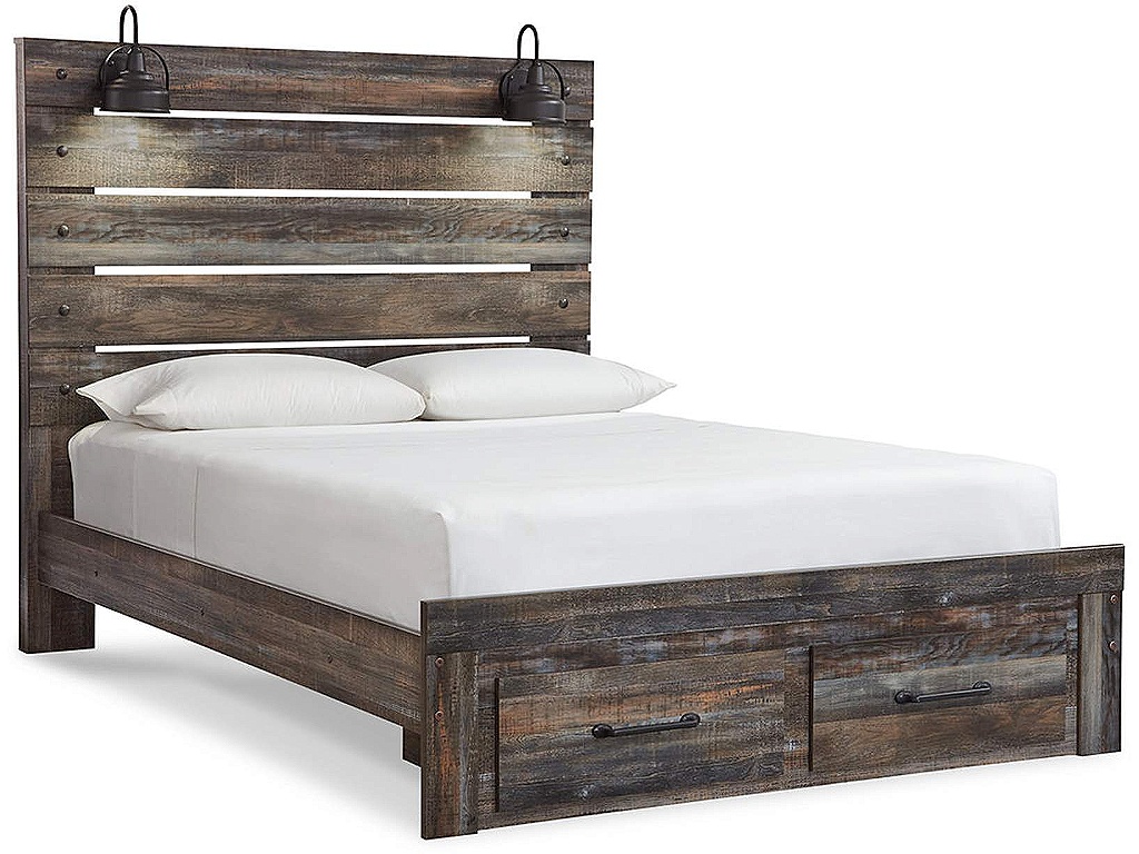 Drystan Queen Panel Bed with 2 Storage Drawers - main image