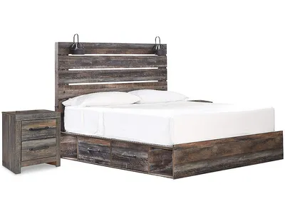 Drystan King Panel Storage Bed and 2 Nightstands