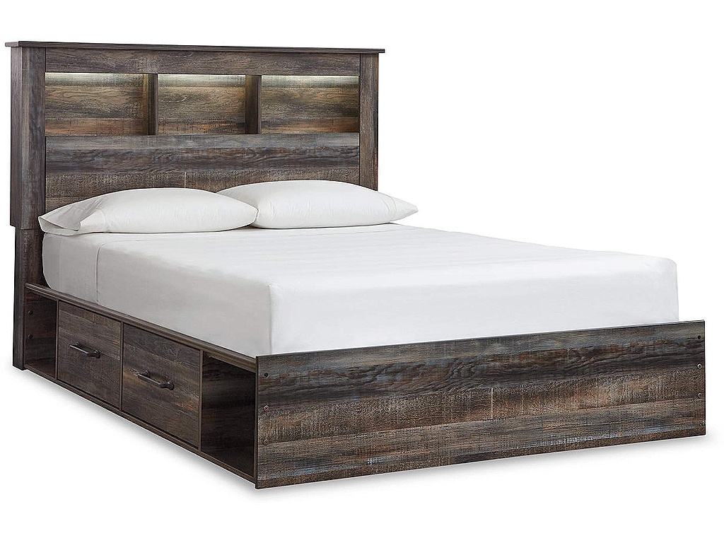 Drystan Queen Bookcase Bed with 2 Storage Drawers - main image