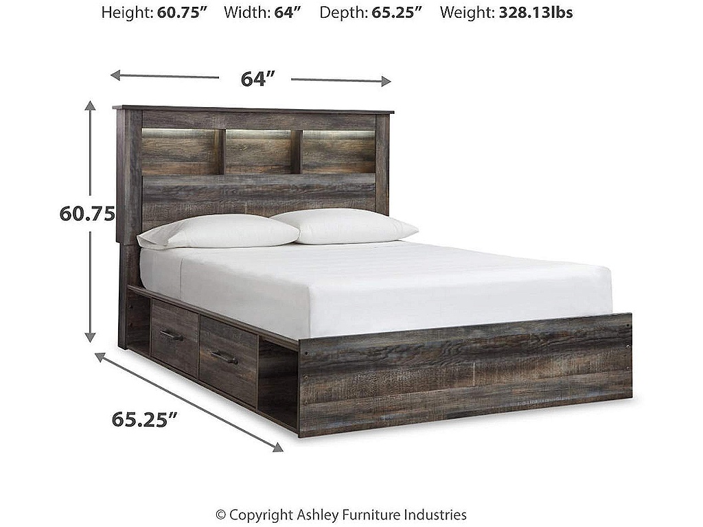 Drystan Queen Bookcase Storage Bed, Dresser, Mirror, Chest and 2 Nightstands - image 11