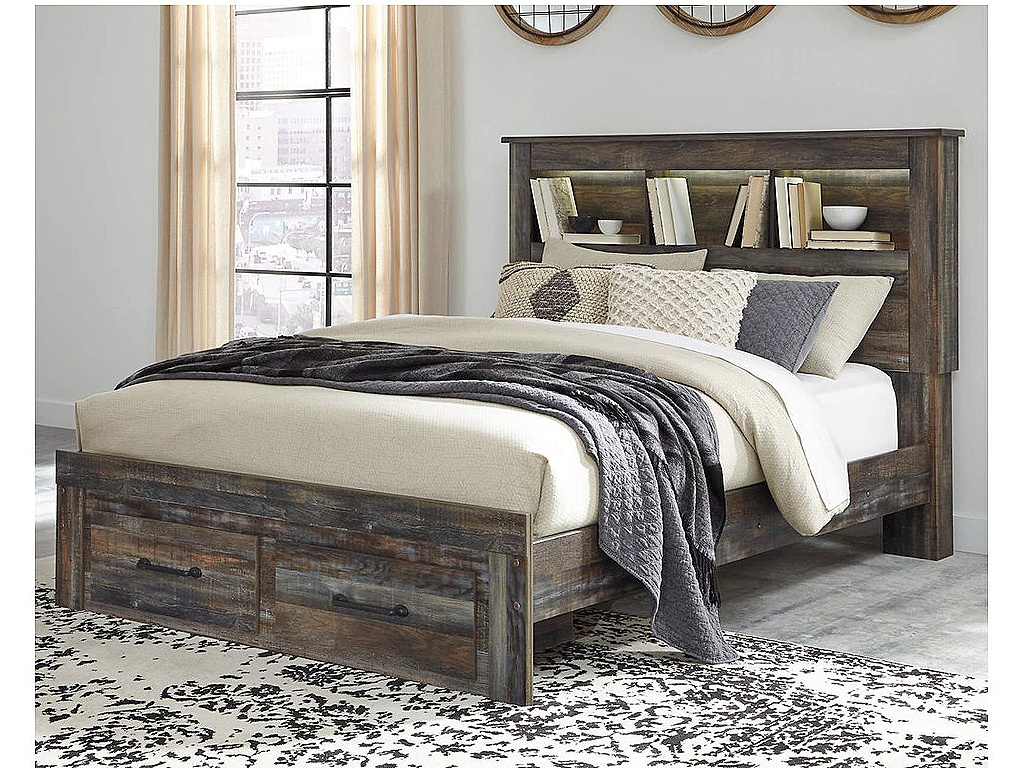 Drystan Queen Bookcase Storage Bed, Chest and 2 Nightstands - image 11