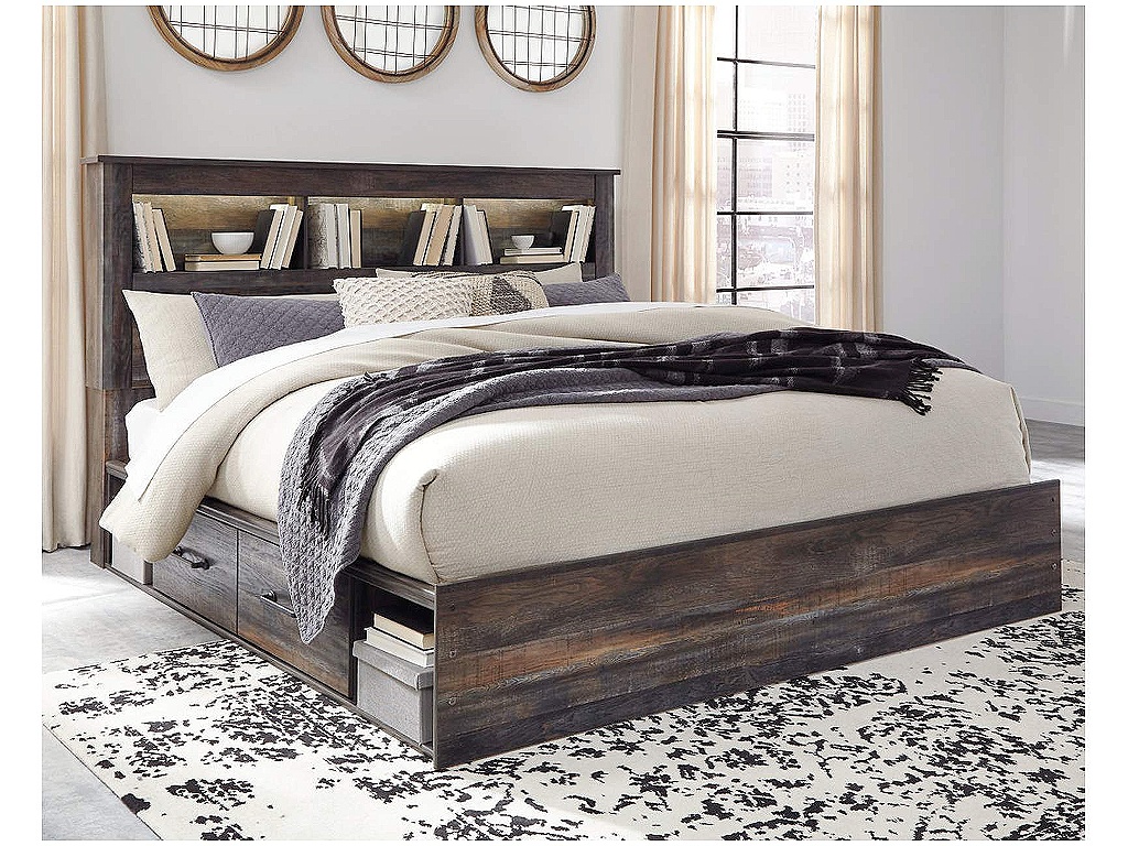Drystan King Bookcase Bed with 2 Storage Drawers - image 1
