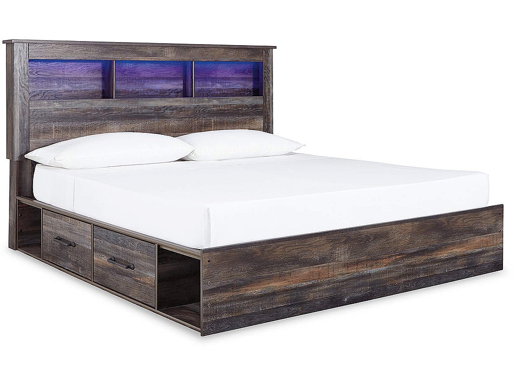 Drystan King Bookcase Bed with 2 Storage Drawers - main image