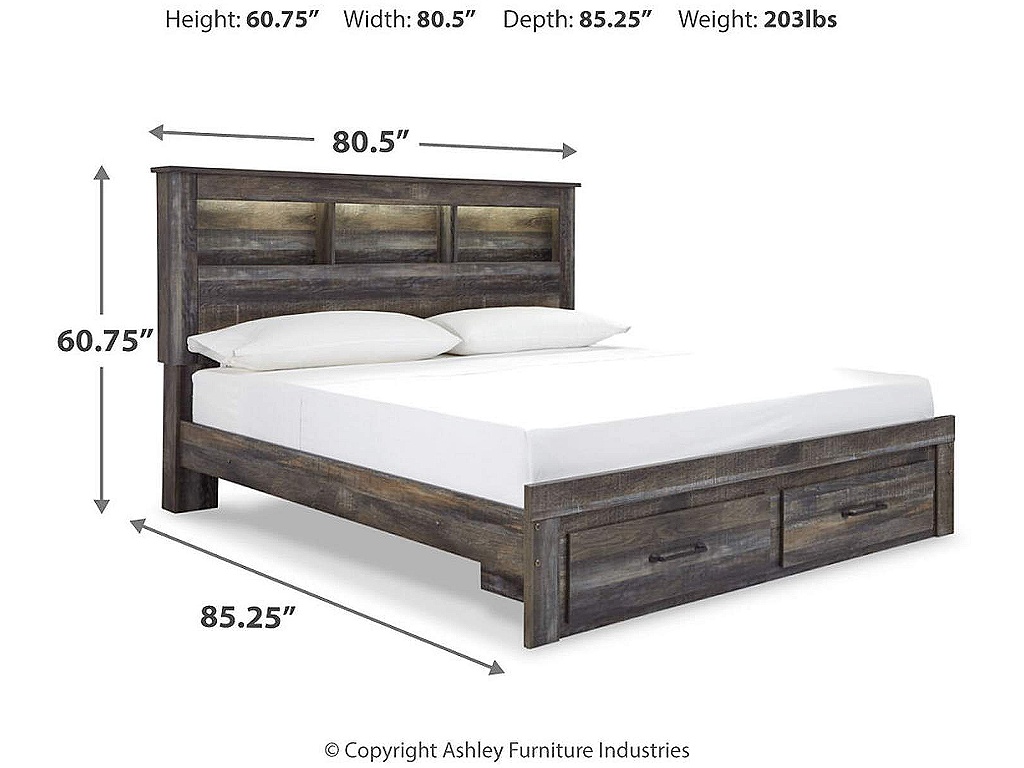 Drystan King Bookcase Bed with 2 Storage Drawers - image 3