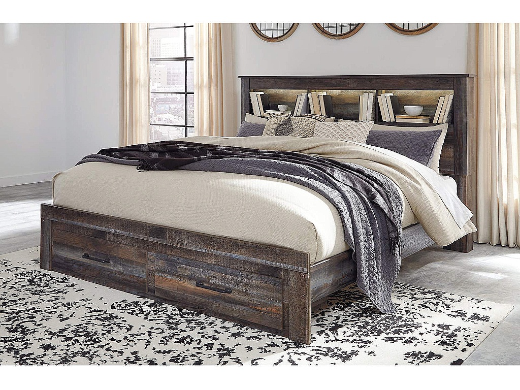 Drystan King Bookcase Bed with 2 Storage Drawers - image 1