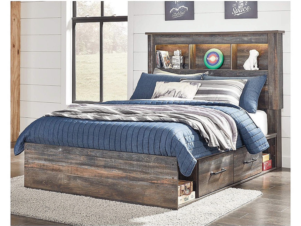 Drystan Full Bookcase Bed with 2 Storage Drawers - image 1