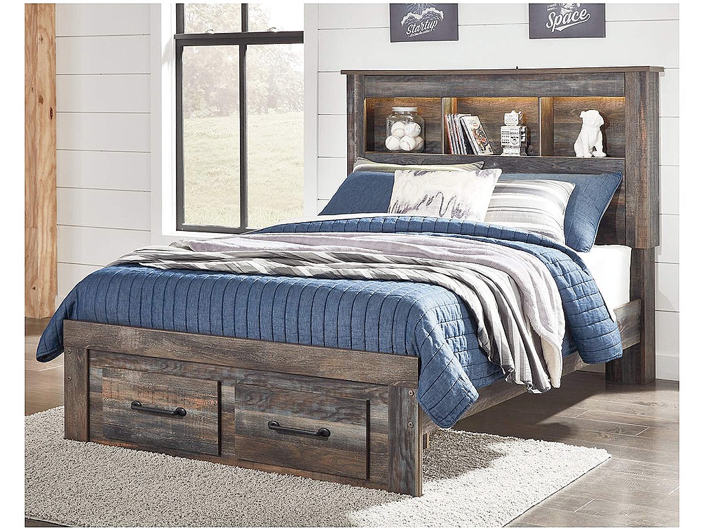 Drystan Full Bookcase Bed with 2 Storage Drawers - image 1