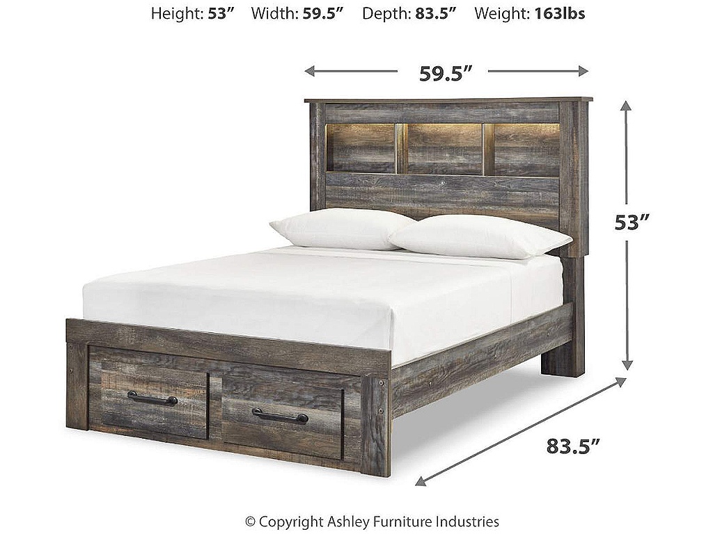 Drystan Full Bookcase Bed with 2 Storage Drawers - image 3