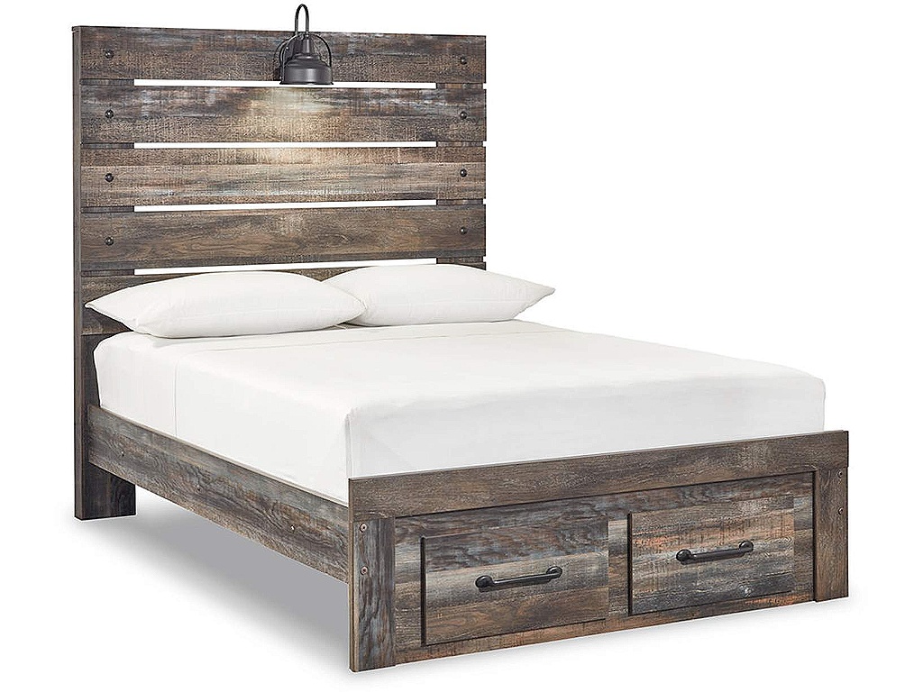 Drystan Full Panel Bed with 2 Storage Drawers - main image