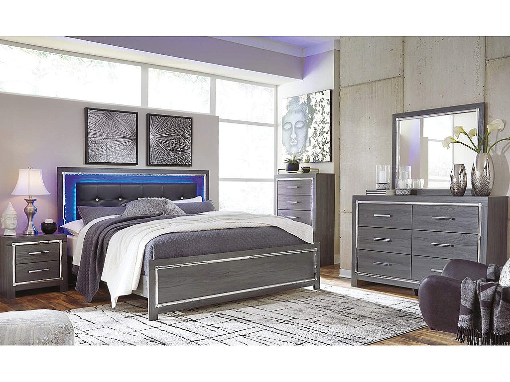 Lodanna King Upholstered Panel Bed, Dresser, Chest and 2 Nightstands - image 8