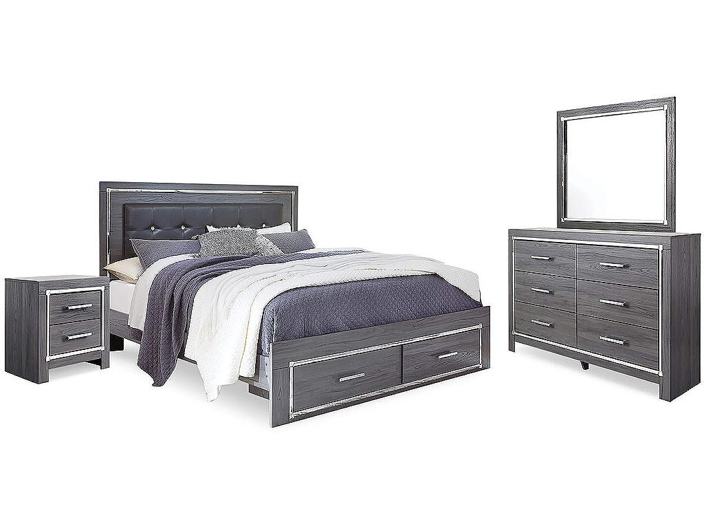 Lodanna Queen Upholstered Panel Bed, Dresser, Mirror and Nightstand - main image