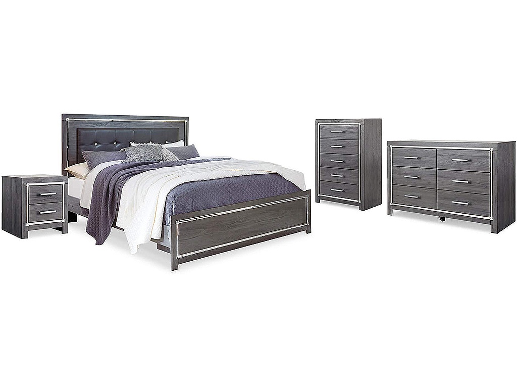 Lodanna King Upholstered Panel Bed, Dresser, Chest and 2 Nightstands - main image