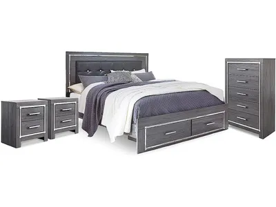 Lodanna King Storage Bed, Chest and 2 Nightstands