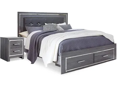 Lodanna Queen Storage Bed and Nightstand