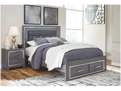 Lodanna Queen Storage Bed and Nightstand