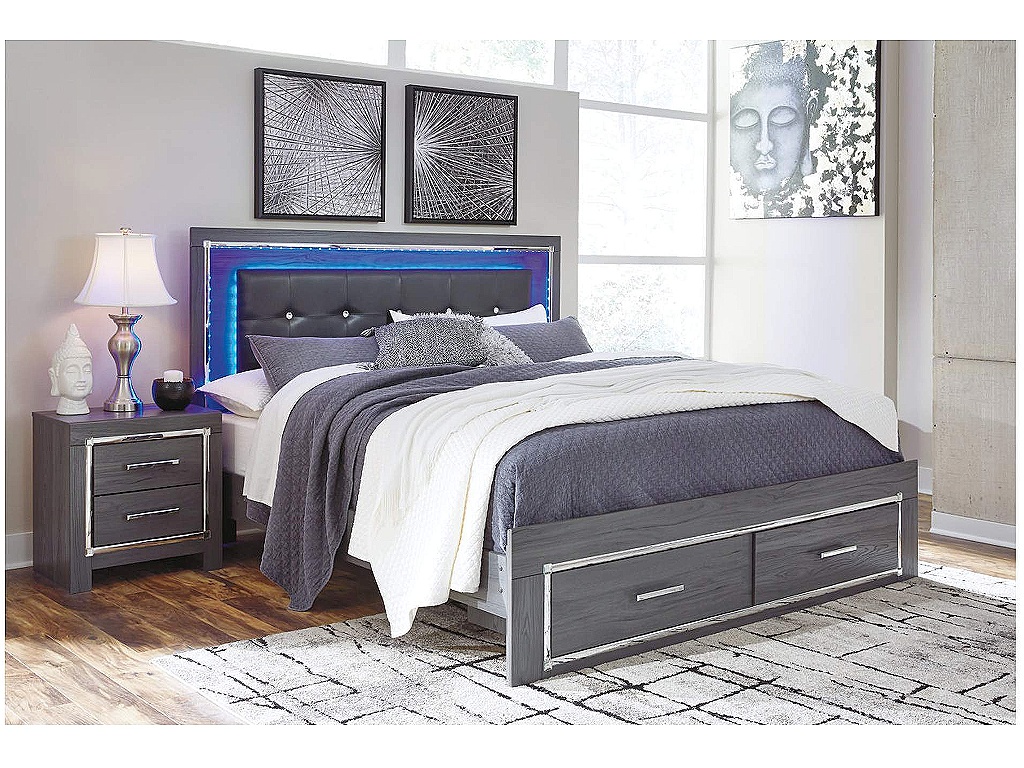 Lodanna King Panel Bed with 2 Storage Drawers - image 1