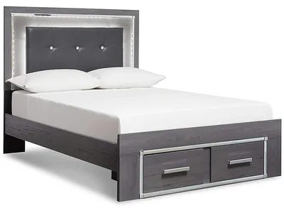 Lodanna Full Panel Bed with 2 Storage Drawers