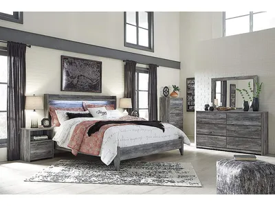Baystorm King Panel Bed, Dresser, Mirror, Chest and 2 Nightstands