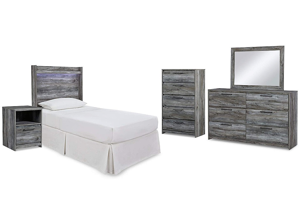 Baystorm Twin Panel Headboard Bed, Dresser, Mirror and Nightstand - main image