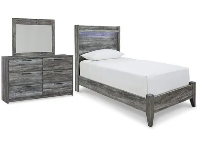 Baystorm Twin Panel Bed, Dresser and Mirror