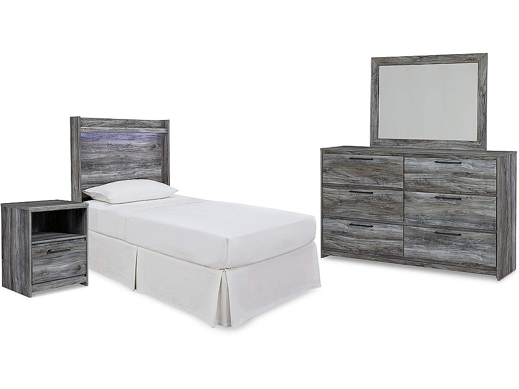 Baystorm Twin Panel Bed Headboard, Dresser, Mirror and Nightstand - main image