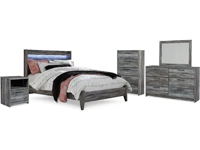 Baystorm Queen Panel Bed, Dresser, Mirror, Chest and Nightstand