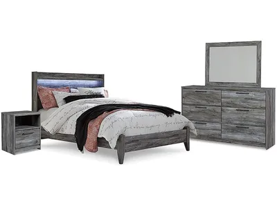 Baystorm Queen Panel Bed, Dresser, Mirror and Nightstand