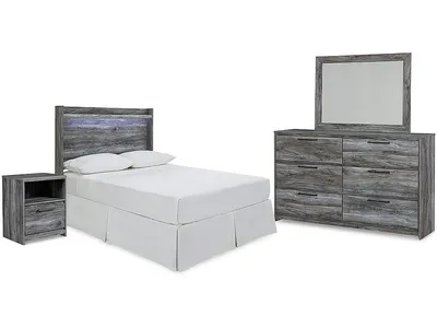 Baystorm Full Panel Bed Headboard, Dresser, Mirror and Nightstand